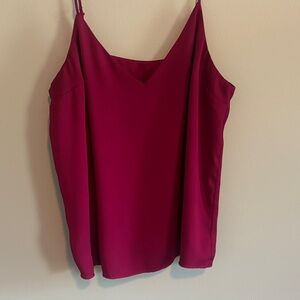 Fuchsia / Magenta Satin v neck cami